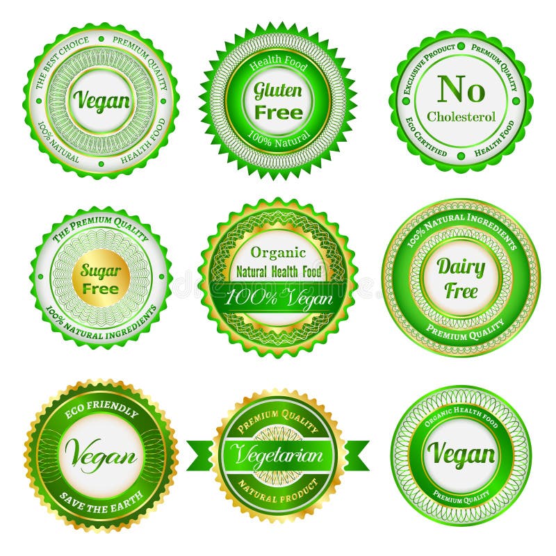 Labels, insignes et autocollants organiques illustration libre de droits Labels, insignes et autocollants organiques illustration libre de droits