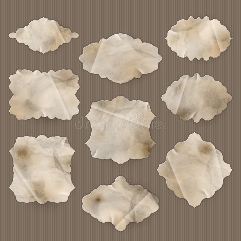 Labels, Old Paper Texture Set. EPS 10 Stock Vector Illustration of retro, frame 55640932
