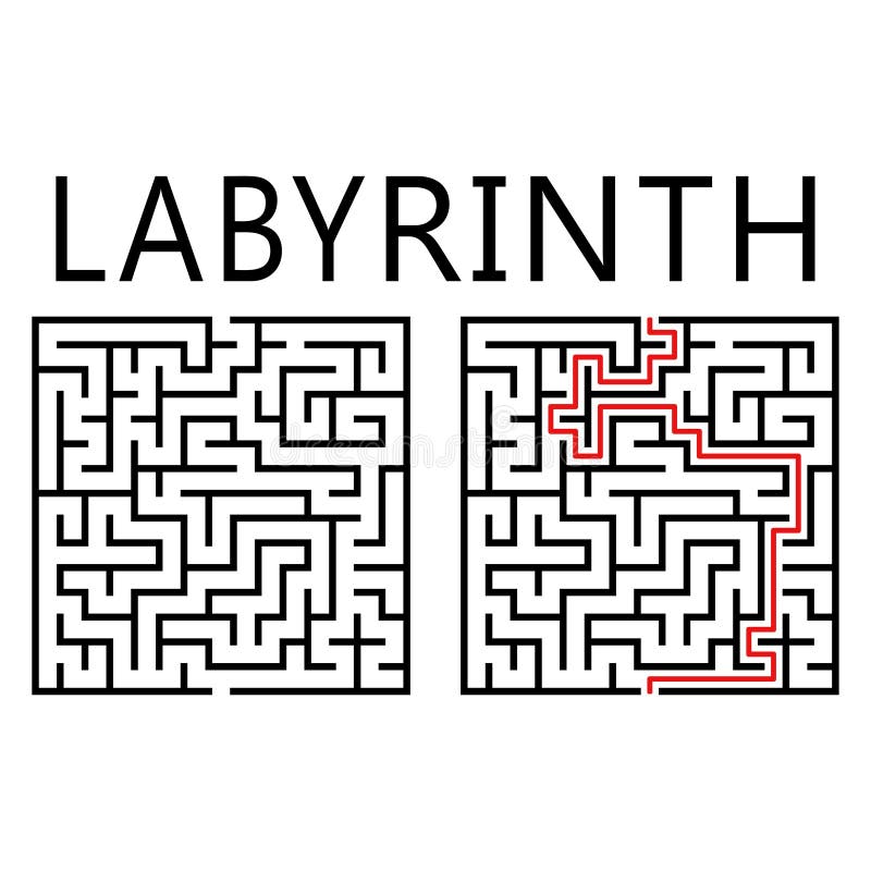 Laberinto del vector con la solución libre illustration Laberinto del vector con la solución libre illustration