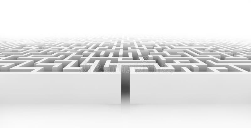 Labirinto branco, maneira complexa de encontrar a saída