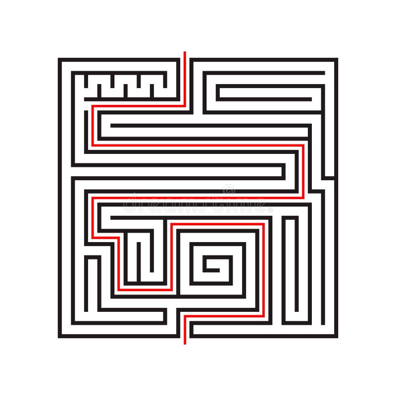 Labirinto De Jogos De Lógica Educacional Para Crianças. Encontrar O Caminho  Certo. Linha Preta Isolada Do Labirinto Hexágono Simpl Ilustração Stock -  Ilustração de trajeto, bloqueio: 218984311