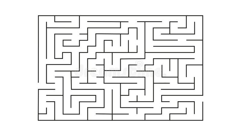 Labirinto do retângulo com entrada e saída enigma do labirinto do jogo do vetor com solução ilustração stock Labirinto do retângulo com entrada e saída enigma do labirinto do jogo do vetor com solução ilustração stock