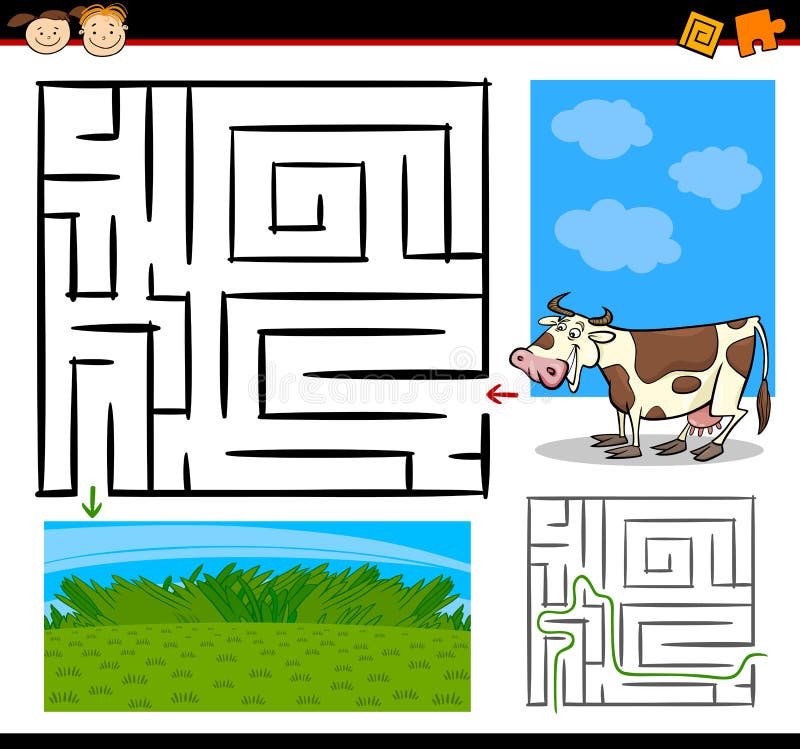 Modelo Jogo Labirinto Para Crianças Ilustração imagem vetorial de brgfx©  620081894