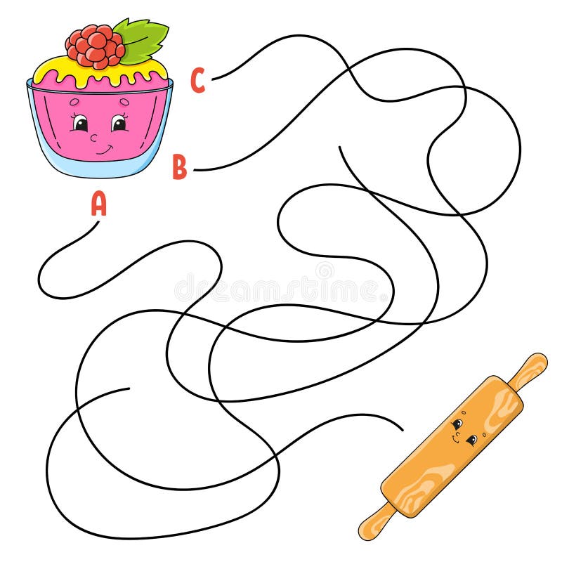 jogo de labirinto para crianças que aprendem em casa. tarefa de  quebra-cabeça do labirinto. forma de enigma de lazer em casa, procure o  caminho certo. 2189054 Vetor no Vecteezy
