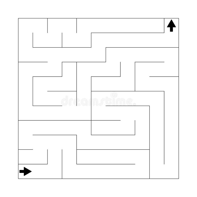 Labirinto quadrato nero isolato royalty illustrazione gratis