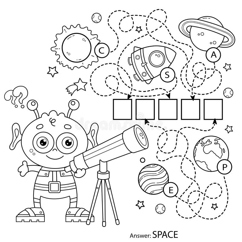 Jogo Labirinto Ou Labirinto. Quebra-cabeça. Esboço Da Página De Colorir Do  Desenho Animado Astronauta Com Foguete No Espaço. Peque Ilustração do Vetor  - Ilustração de spaceship, terra: 232334913