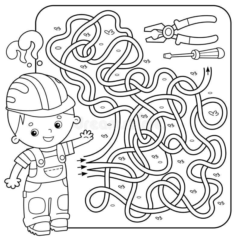 Jogo Labirinto Com Trator De Desenho Animado E Personagens Buldozer  Ilustração do Vetor - Ilustração de cartoon, atividade: 274106063
