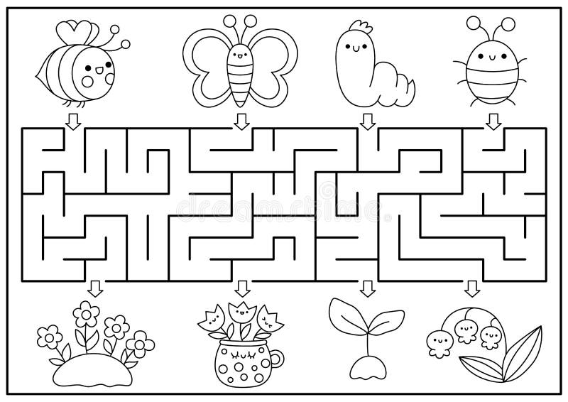 Jogo de labirinto de primavera para crianças galinha fofa