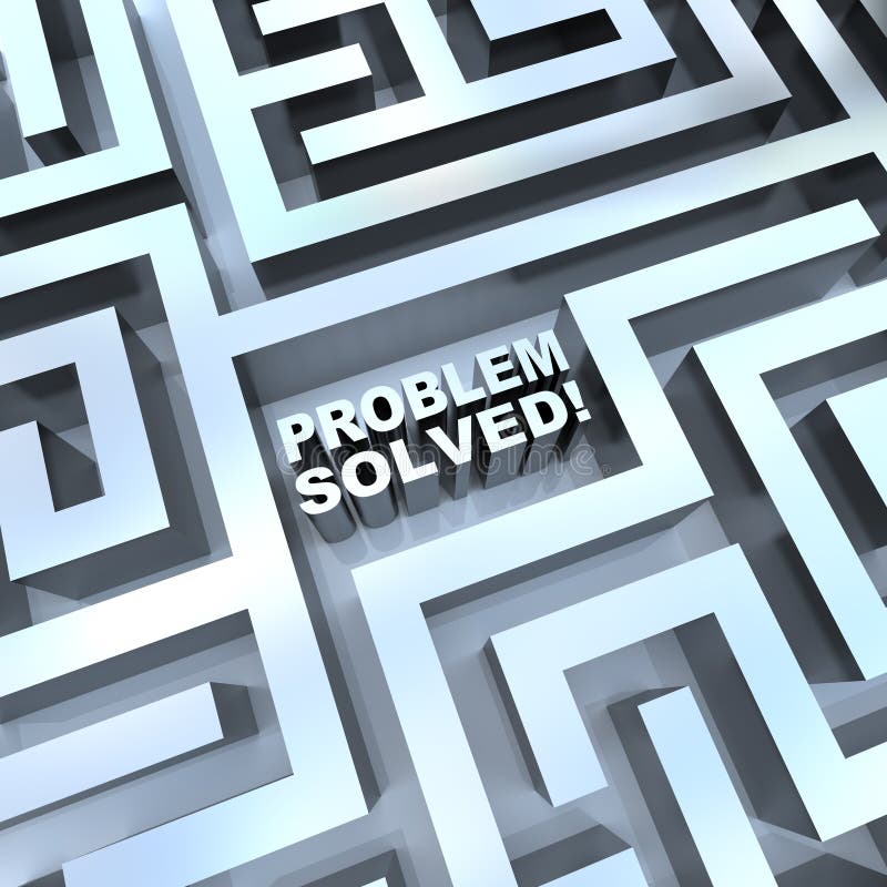 A maze containing the words - Problem Solved. A maze containing the words - Problem Solved