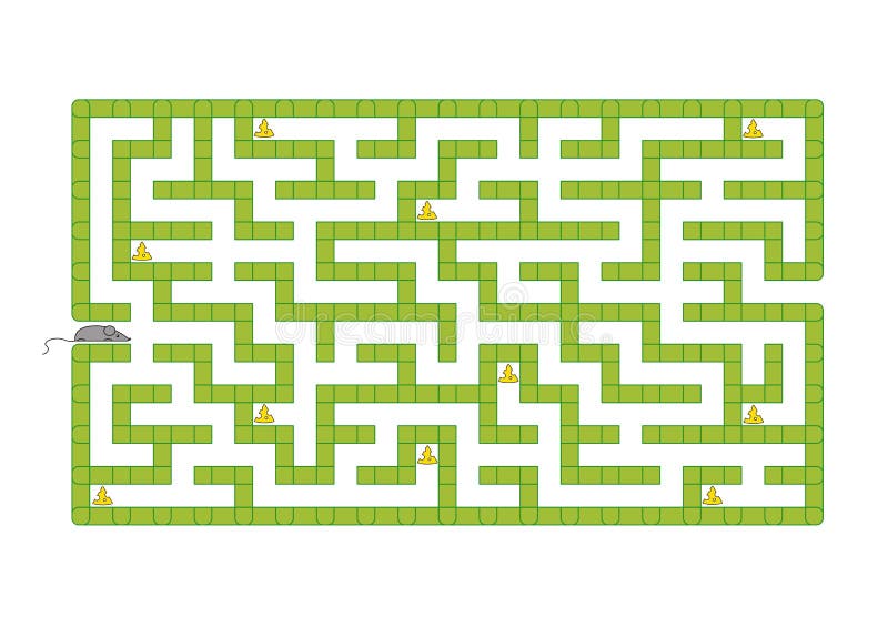Labirinto rettangolare colorato Aiuti il topo a raccogliere tutto il formaggio Gioco per i bambini Puzzle per i bambini Enigma de royalty illustrazione gratis Labirinto rettangolare colorato Aiuti il topo a raccogliere tutto il formaggio Gioco per i bambini Puzzle per i bambini Enigma de royalty illustrazione gratis
