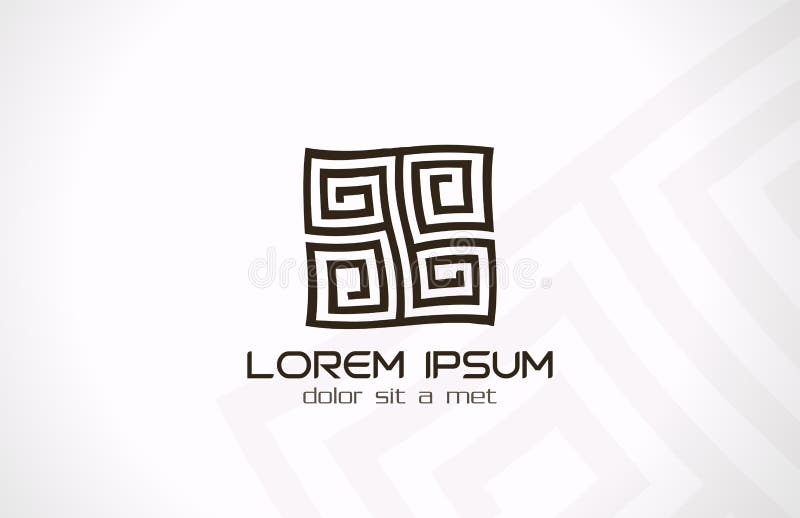 Labityntu abstrakta logo. Łamigłówka rebusu logika. ilustracja wektor Labityntu abstrakta logo. Łamigłówka rebusu logika. ilustracja wektor