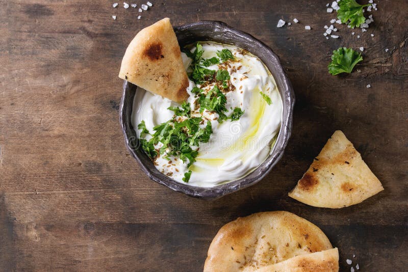 Labneh fresh lebanese cream cheese dip