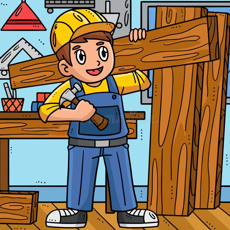 This cartoon clipart shows a Carpenter Carrying a Plywood illustration. This cartoon clipart shows a Carpenter Carrying a Plywood illustration.