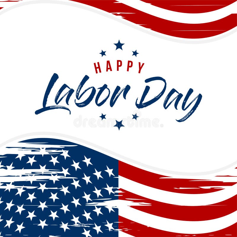 Labor Day Greeting Card With Brush Stroke Background In United States