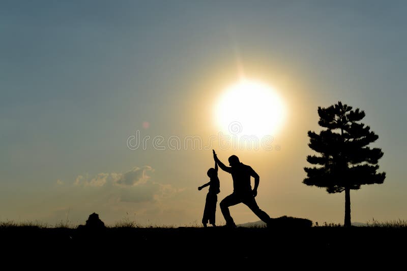 Labor and success of a father for his child royalty free stock images