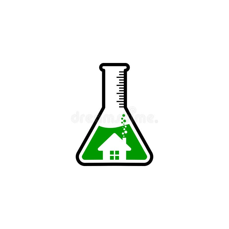 Laborancki szkło domu logo ilustracji Laborancki szkło domu logo ilustracji