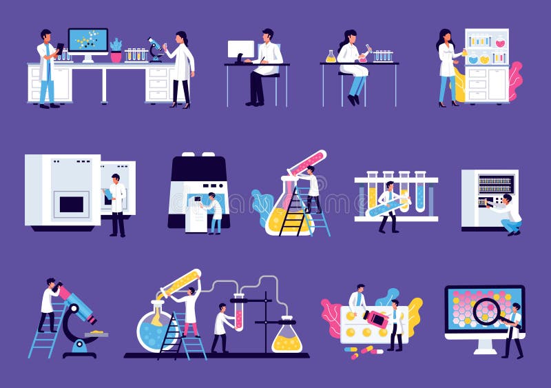 Laboranckiego wyposażenia Doodle set ilustracja wektor Laboranckiego wyposażenia Doodle set ilustracja wektor