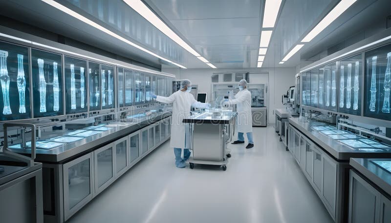 Laboratorio di ricerca medica generato AIG illustrazione di stock