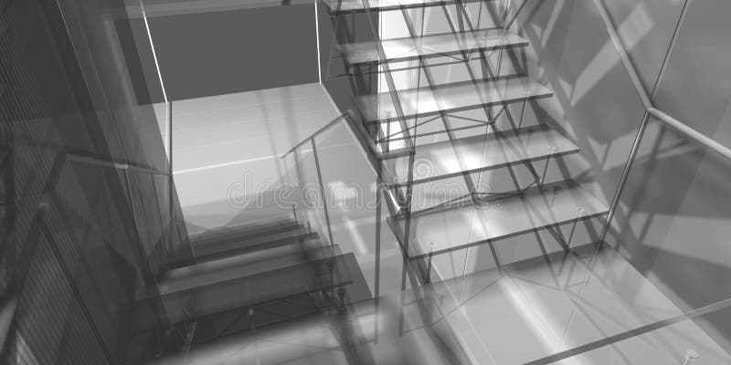 Laboratorium. Nowożytny biurowy wnętrze, schodki, czyści przestrzeń w busin royalty ilustracja