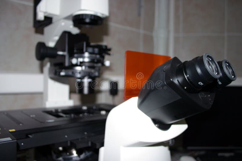 Laboratoriummikroskop arkivbild