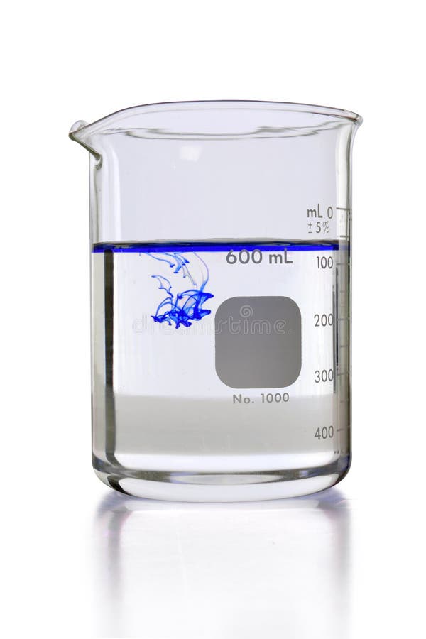 Laboratory Beaker with Fluid and Colorant Stock Photo Image of