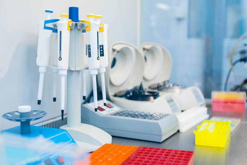Laboratory Equipment For DNA Testing And Blood Analysis Stock Image