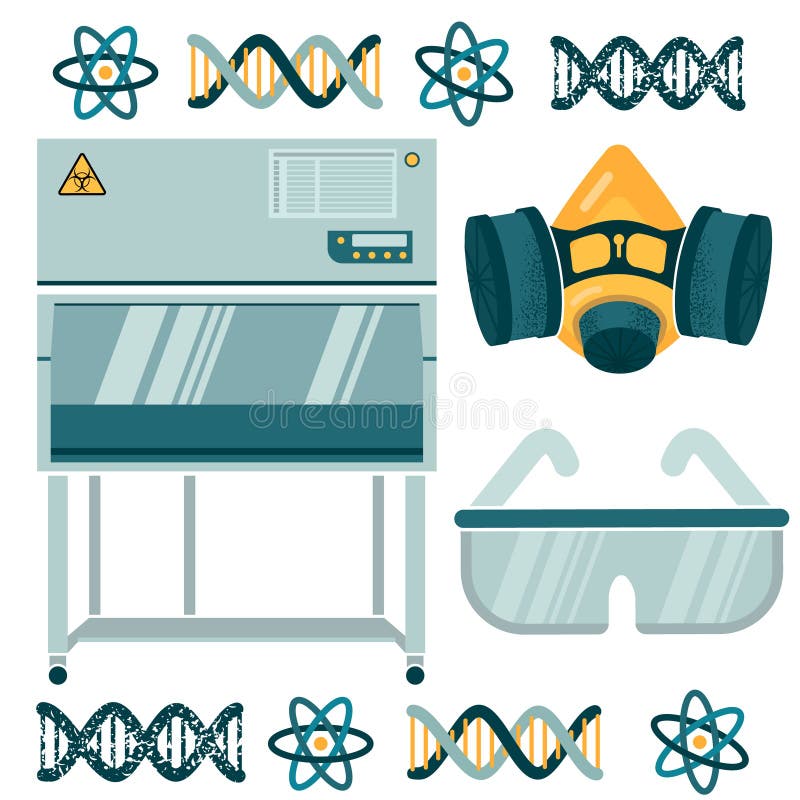 Laboratory equipment for work with toxic substancest stock illustration Laboratory equipment for work with toxic substancest stock illustration