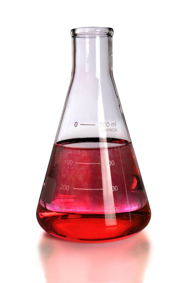 Laboratory Flask With Red Colorant