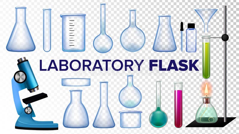 Laboratory Flask Set Vector. Chemical Glass. Beaker, Test-tubes, Microscope. Empty Equipment For Chemistry Experiments royalty free illustration Laboratory Flask Set Vector. Chemical Glass. Beaker, Test-tubes, Microscope. Empty Equipment For Chemistry Experiments royalty free illustration