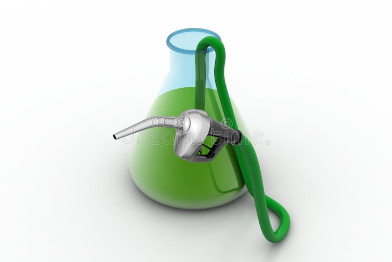 Laboratory Flasks with Oil Pump Stock Illustration Illustration of