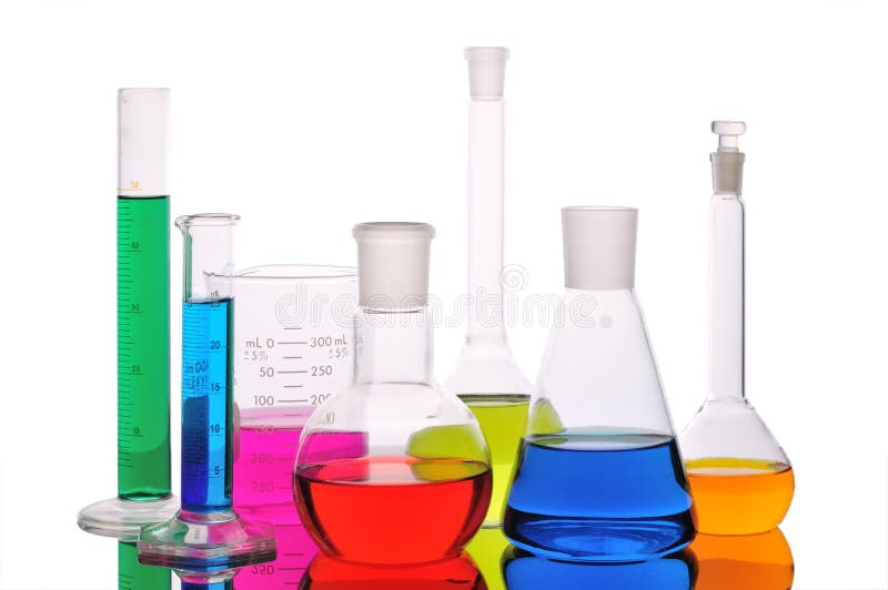 Laboratory Glass Utensils on White Background Stock Image Image of