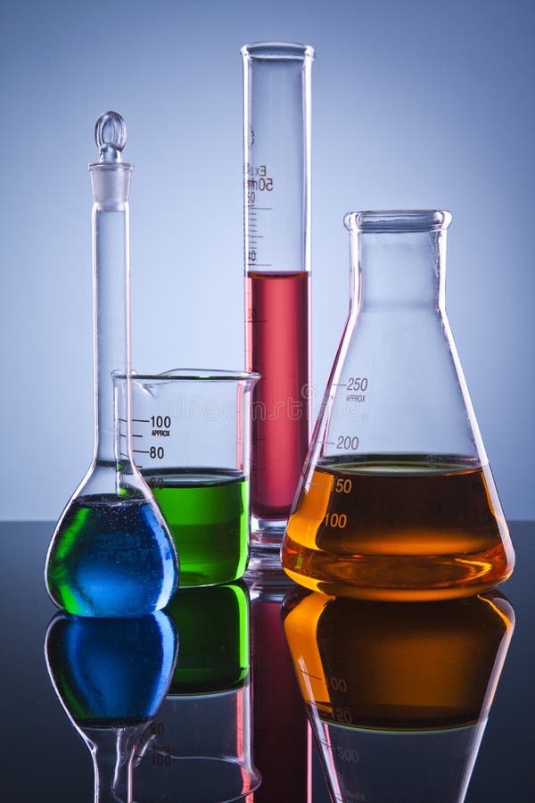 Science lab chemicals stock image. Image of bright, glass - 14262437