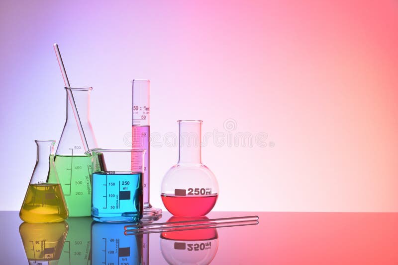 Laboratory Glass Chemical Containers Colorfull Concept Stock Photo ...