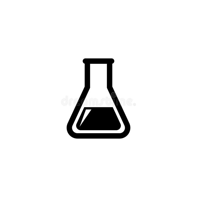Laboratory Glass, Test Tube Flat Vector Icon stock illustration