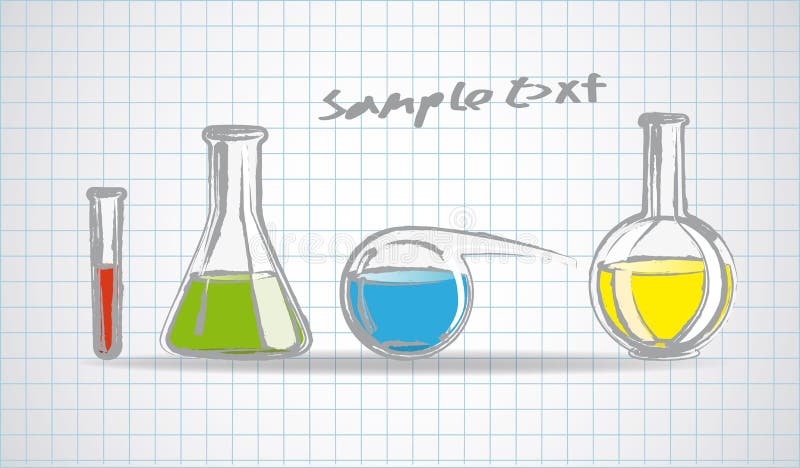 Laboratory glassware royalty free illustration