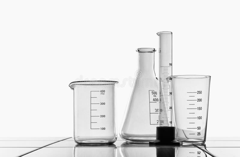 Laboratory Glassware and Ceramic Countertop. Stock Image Image of