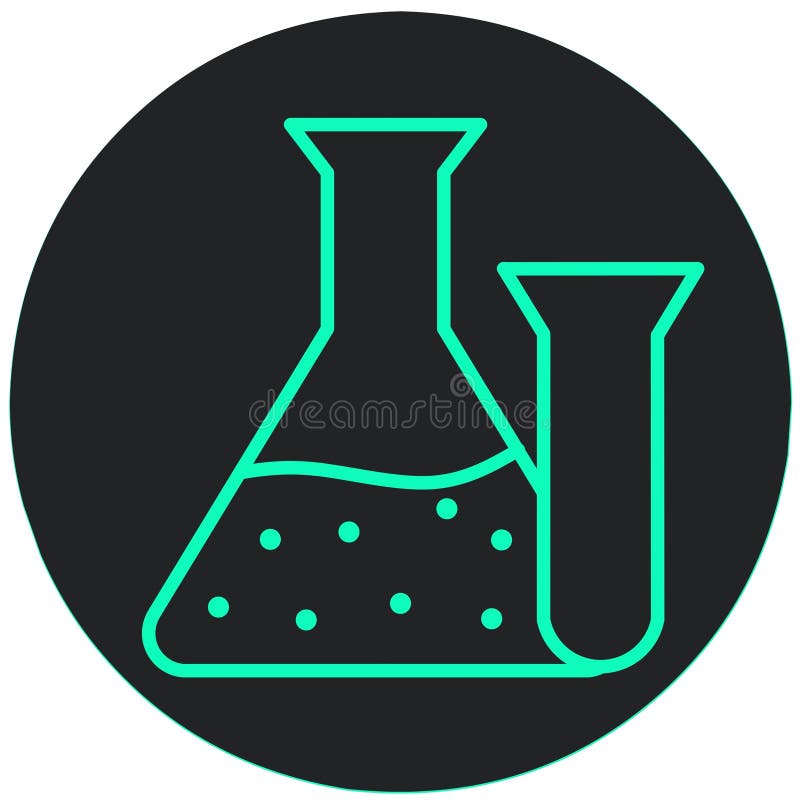 Laboratory glassware line icon isolated on black background stock illustration