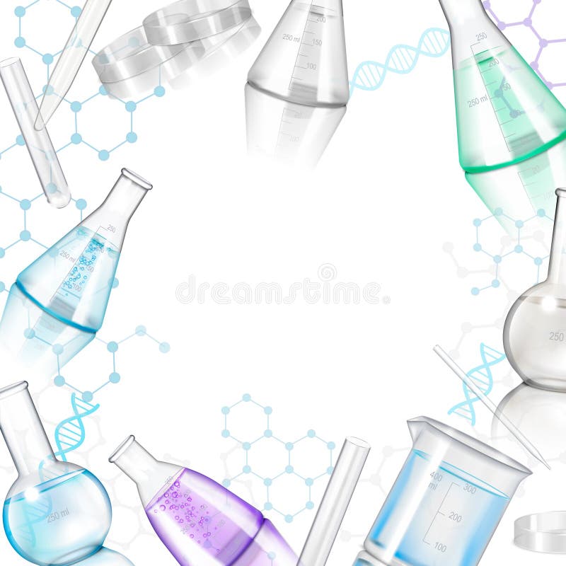 Laboratory Glassware Realistic Frame stock illustration