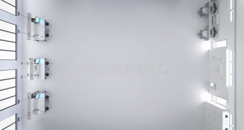 Laboratory interior or manufacturing factory with space royalty free illustration