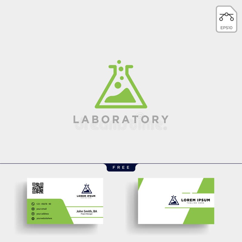 Laboratory Logo Template and Business Card Stock Illustration