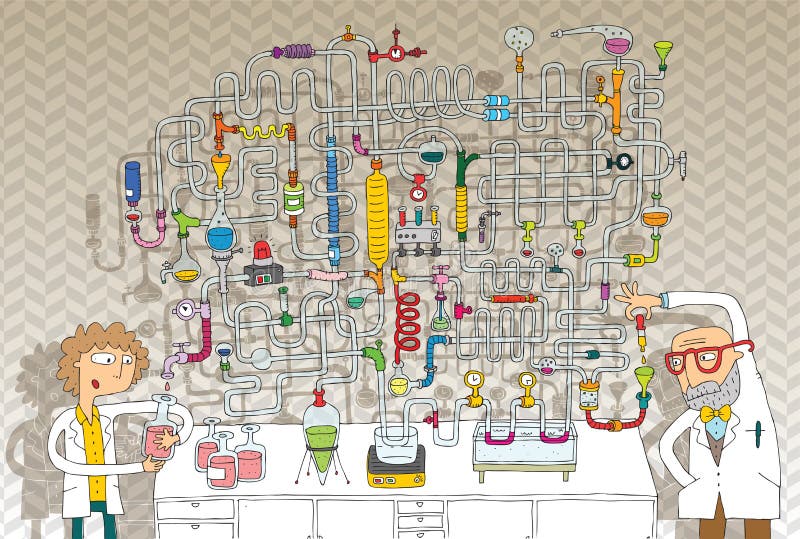 Laboratory Maze Game royalty free illustration