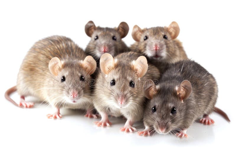 Laboratory rats and mice, white background royalty free illustration