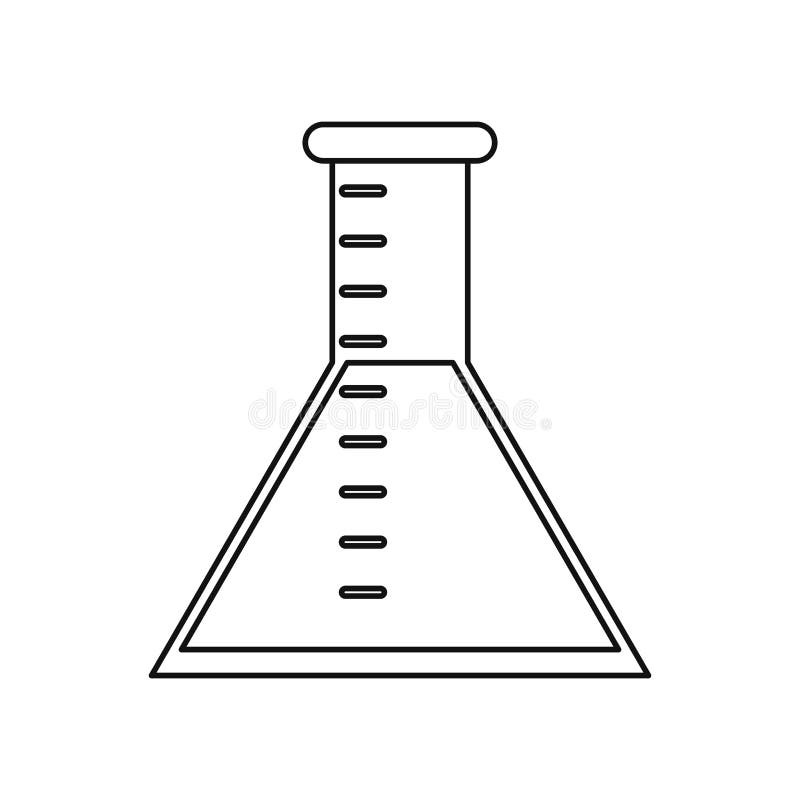 Laboratory Test Tube Chemistry Thin Line Stock Vector Illustration of isolated, experiment