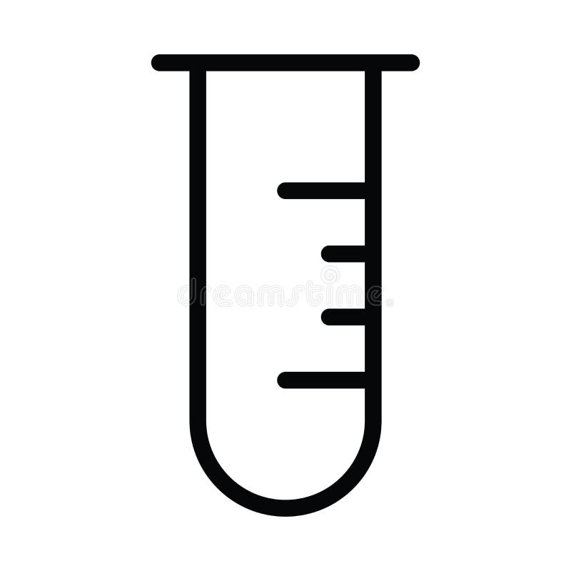 Laboratory Test Tube with Outline Style Stock Illustration