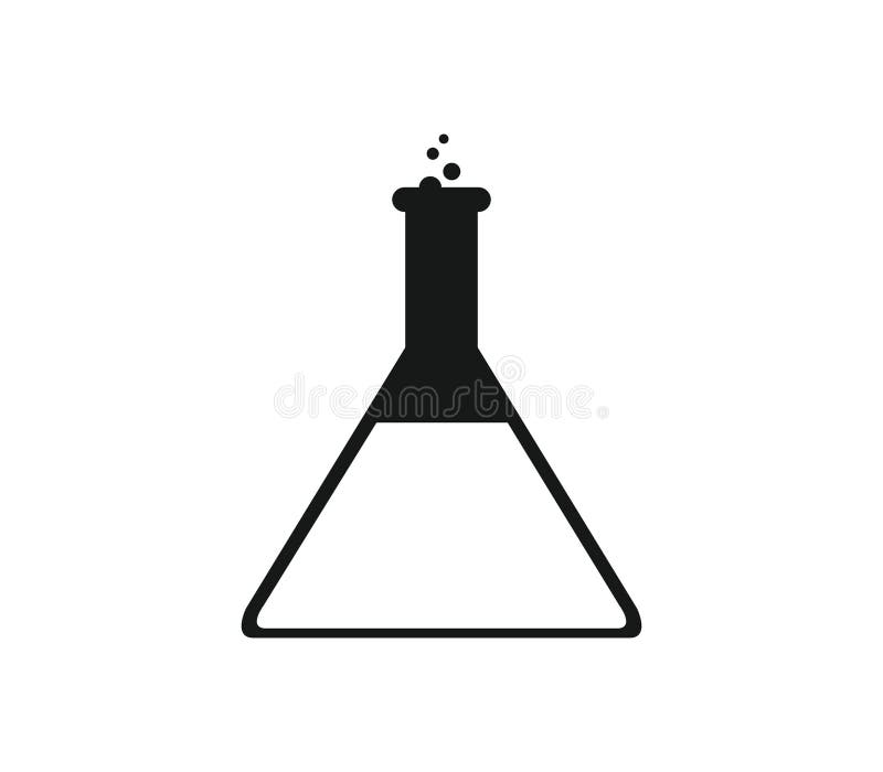 Laboratory Vial Icon Illustrated in Vector on White Background Stock