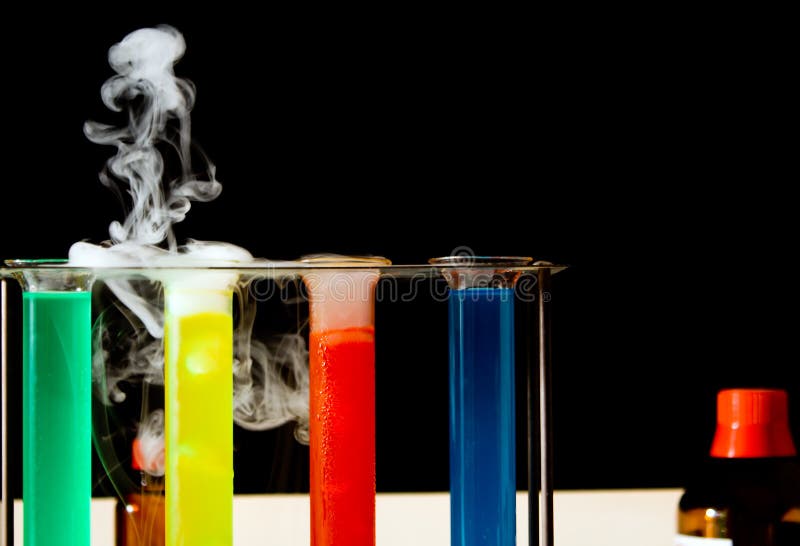 Laboratory scene with test tubes, colorful liquids, bottles. Laboratory scene with test tubes, colorful liquids, bottles