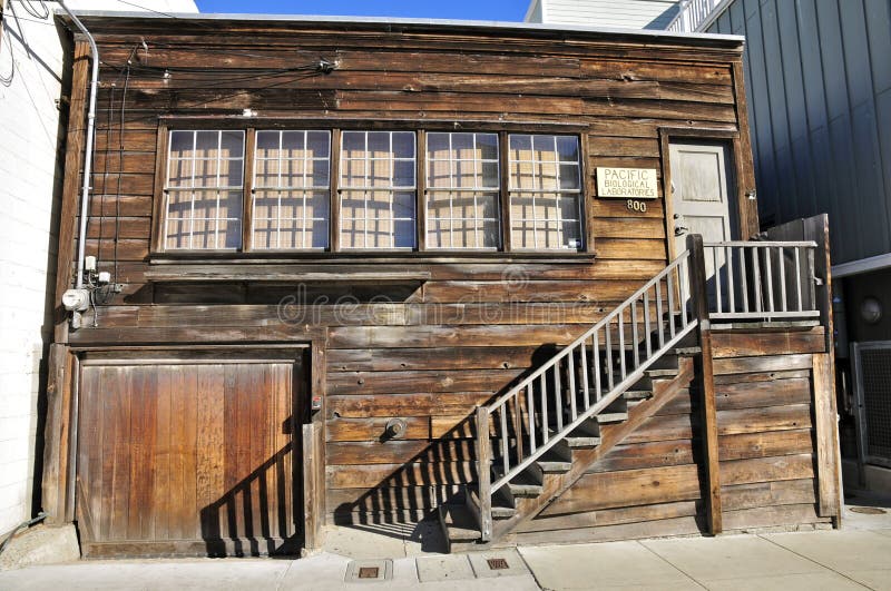 Ed Rickett's historic lab on 800 Cannery Row, Monterey. The laboratory was fictionalized by John Steinbeck in his novel Cannery Row. Ed Rickett's historic lab on 800 Cannery Row, Monterey. The laboratory was fictionalized by John Steinbeck in his novel Cannery Row.