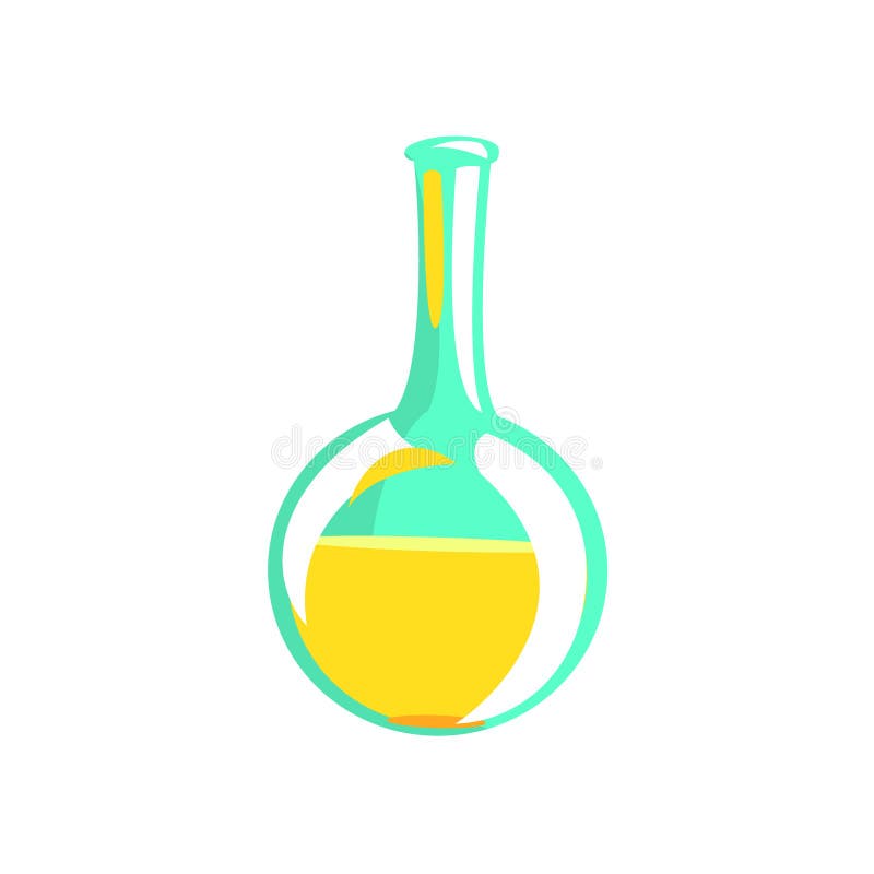 Laborversuch-Rohr mit gelber Flüssigkeit, Teil Chemiker-Wissenschaftler-Equipment Set Isolated-Gegenstand