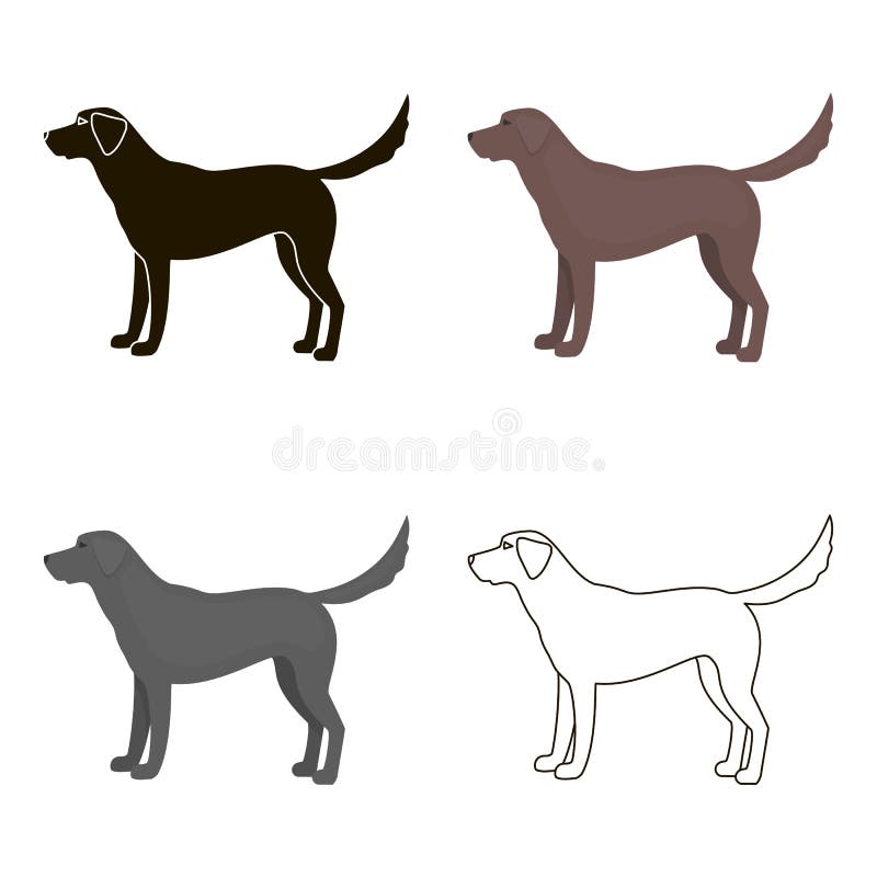 Labrador vector icon in cartoon style for web stock illustration