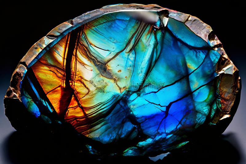 Labradorite una visione dettagliata del labradorite incentrata sull'iride illustrazione vettoriale